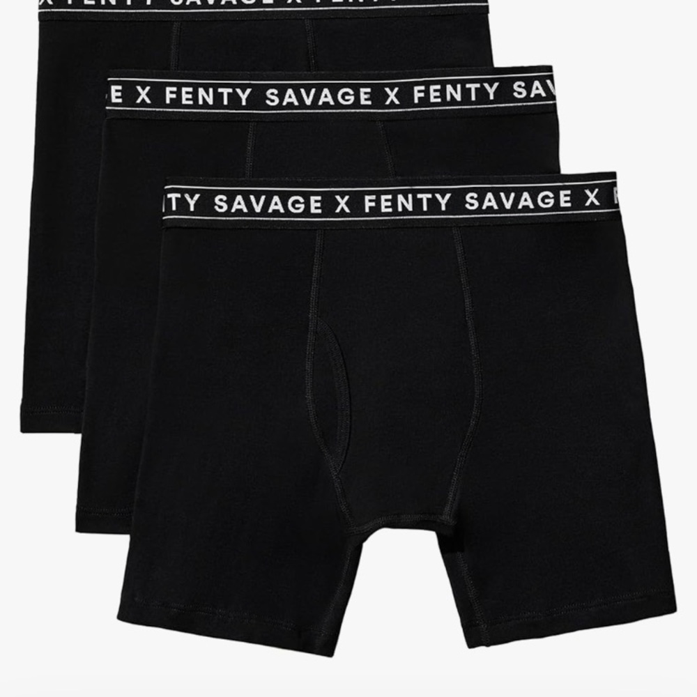 New in Box Savage X Fenty Black Boxer Briefs 3 pack L